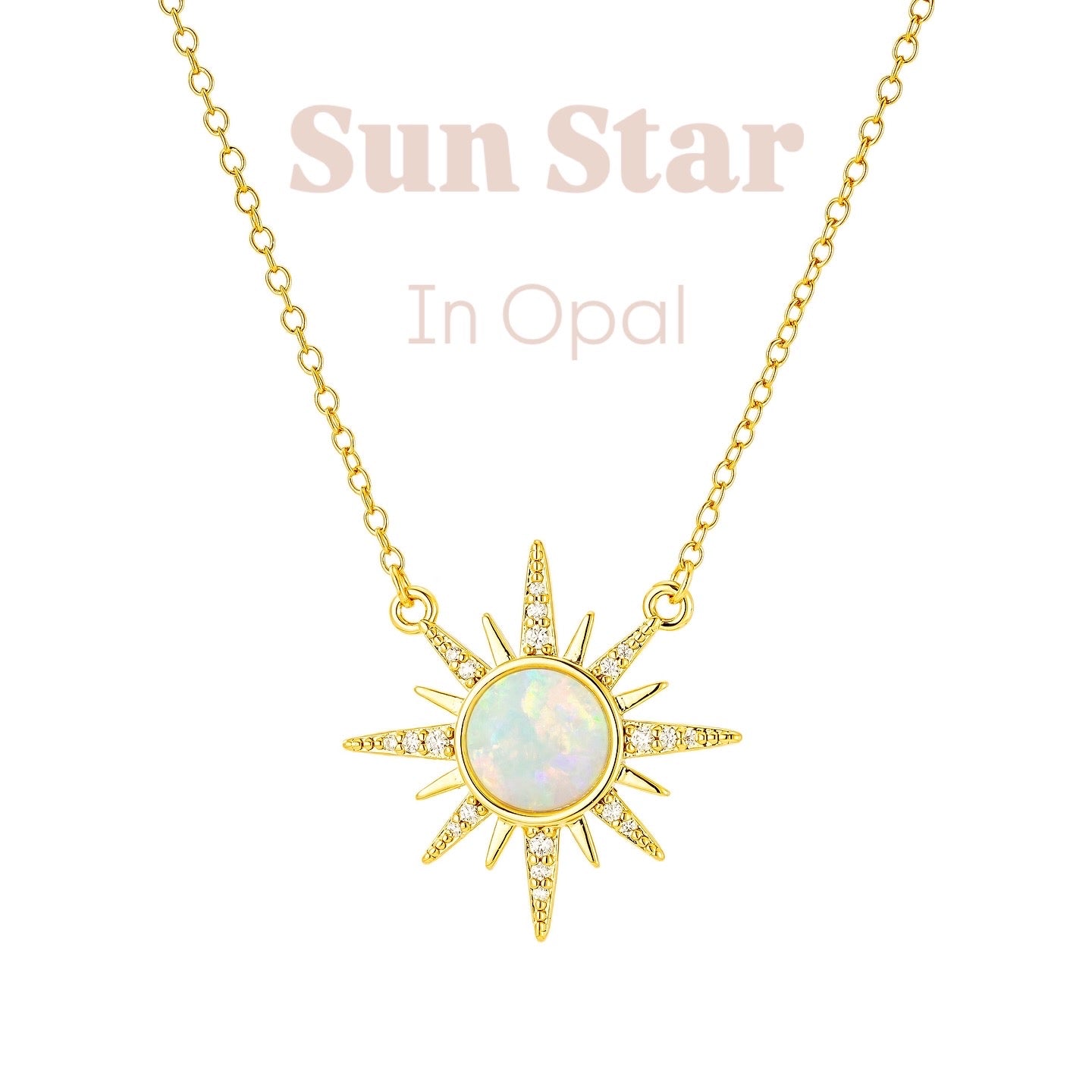 Opal Sun Star Necklace