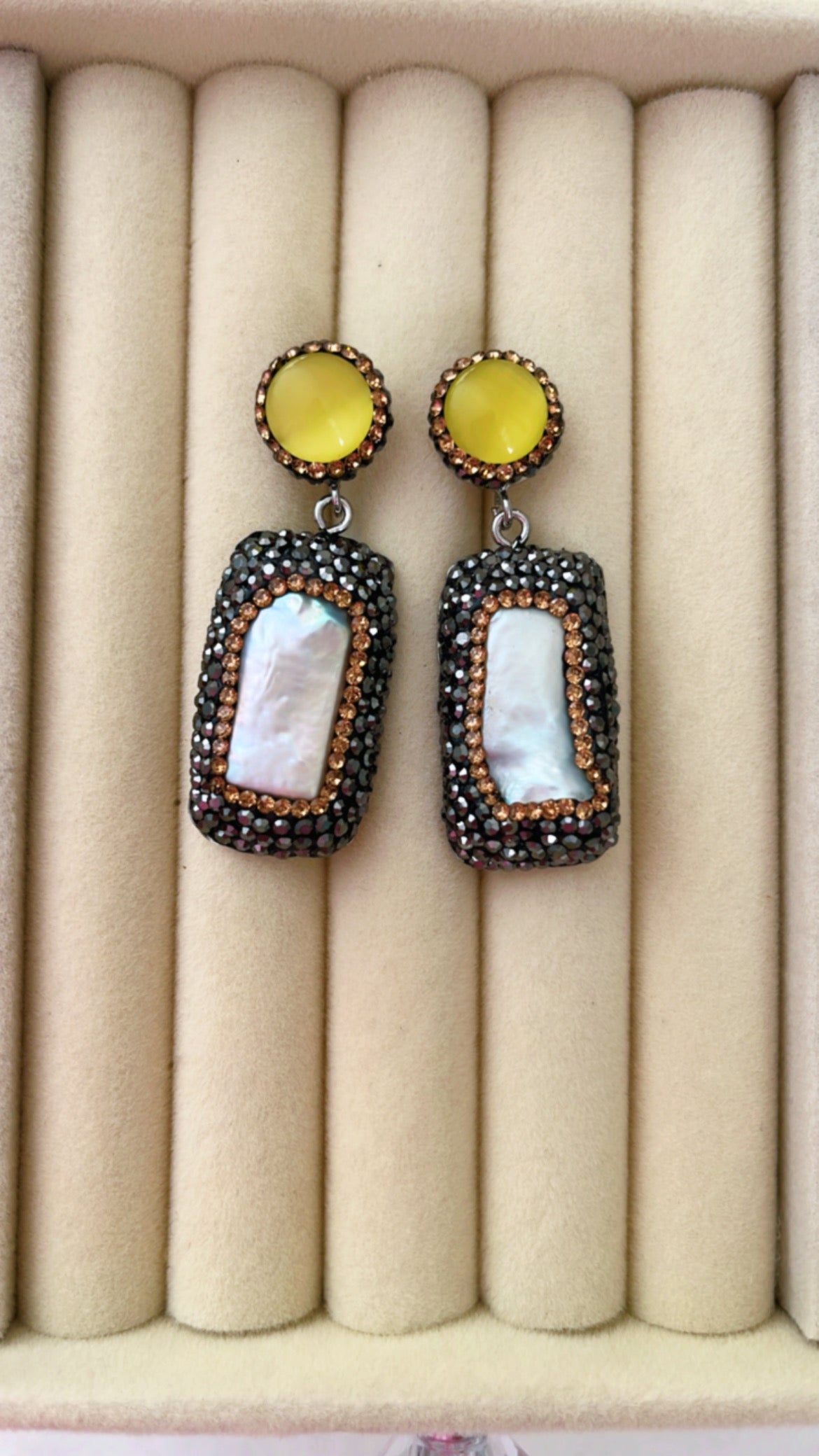 Lemon Drop Gemstone & Pearl Earrings
