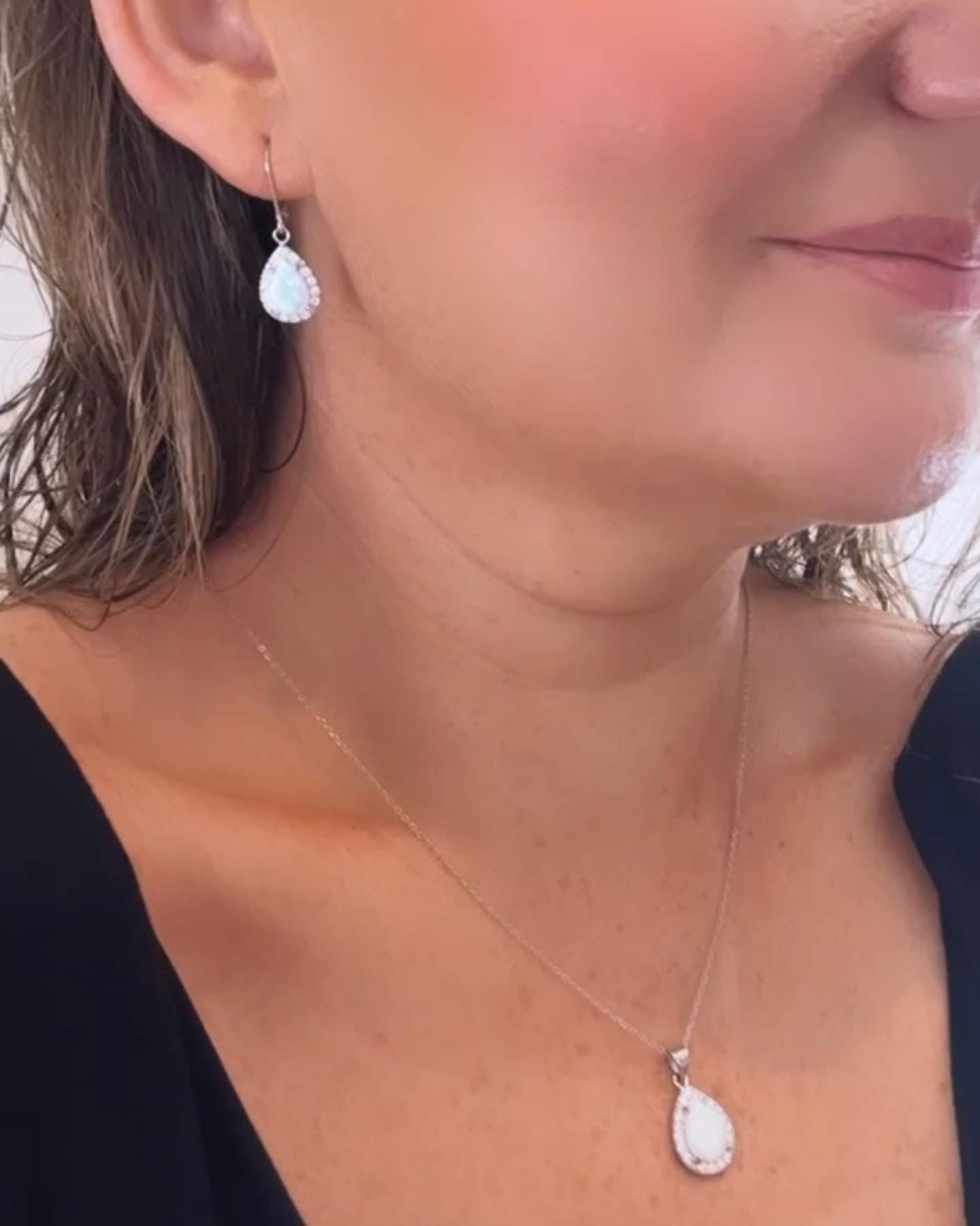 White Fire Opal Necklace