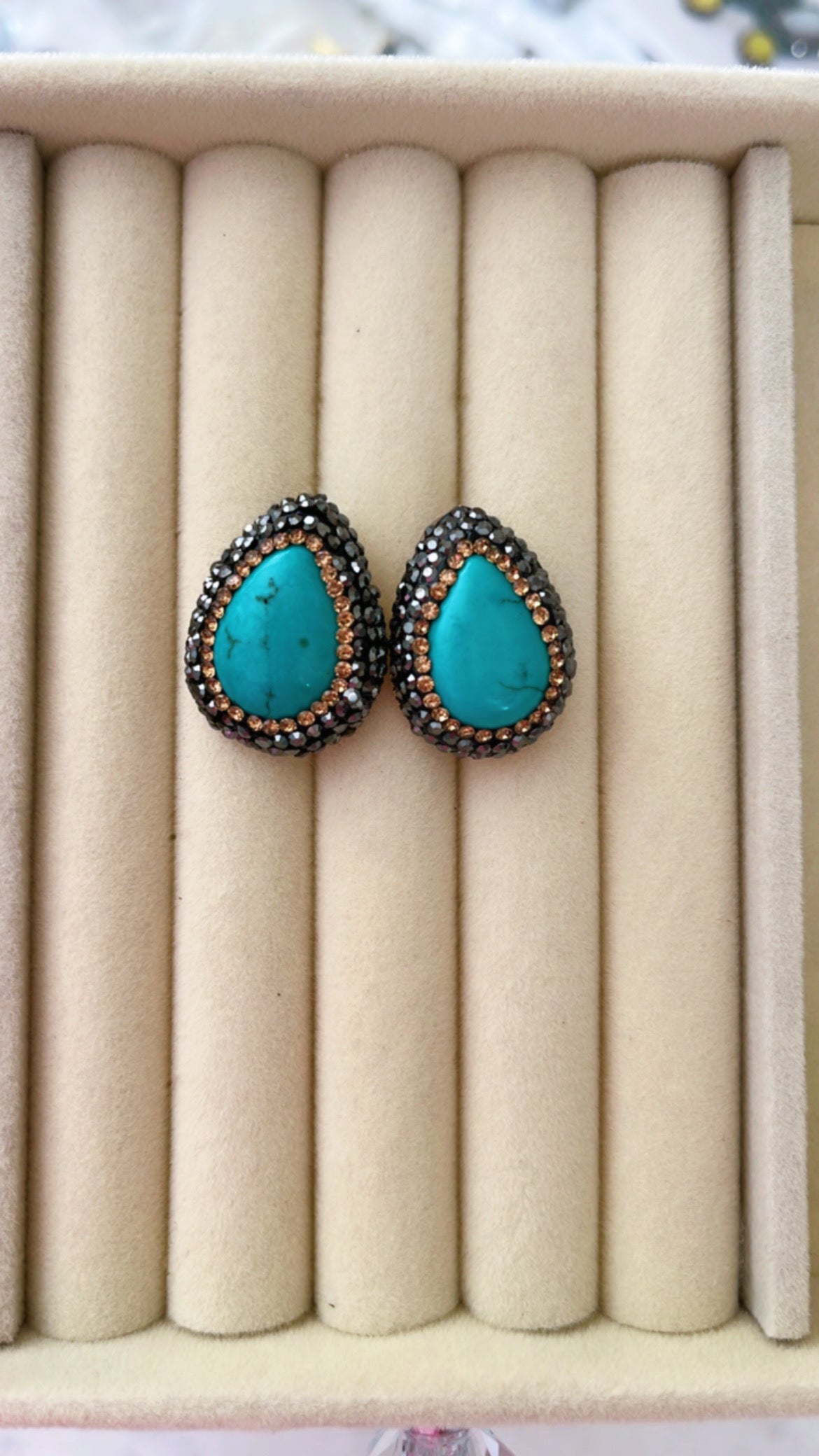 Blue Turquoise Stud Earrings