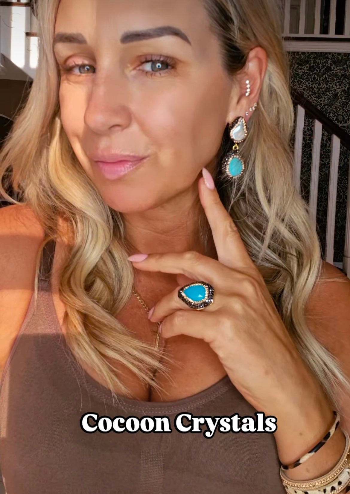 Santorini Blue Turquoise Ring