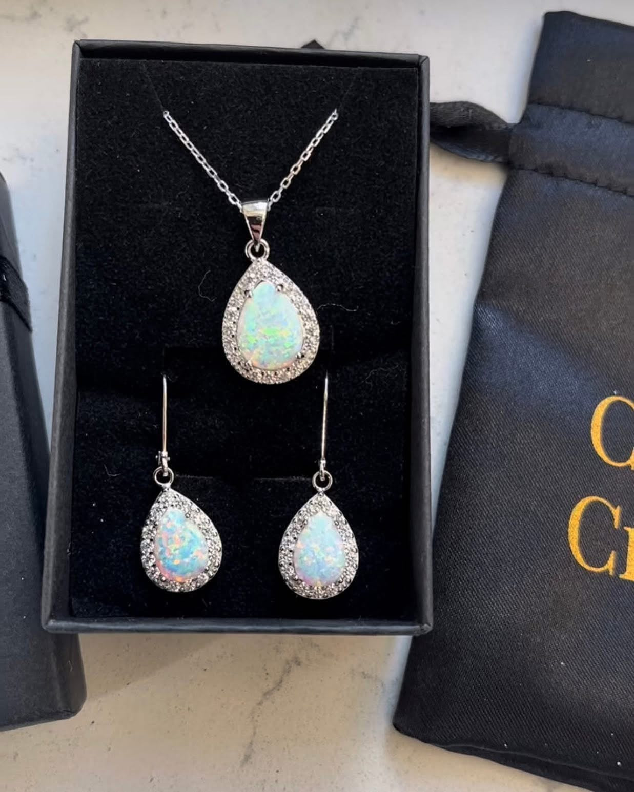 White Fire Opal Necklace