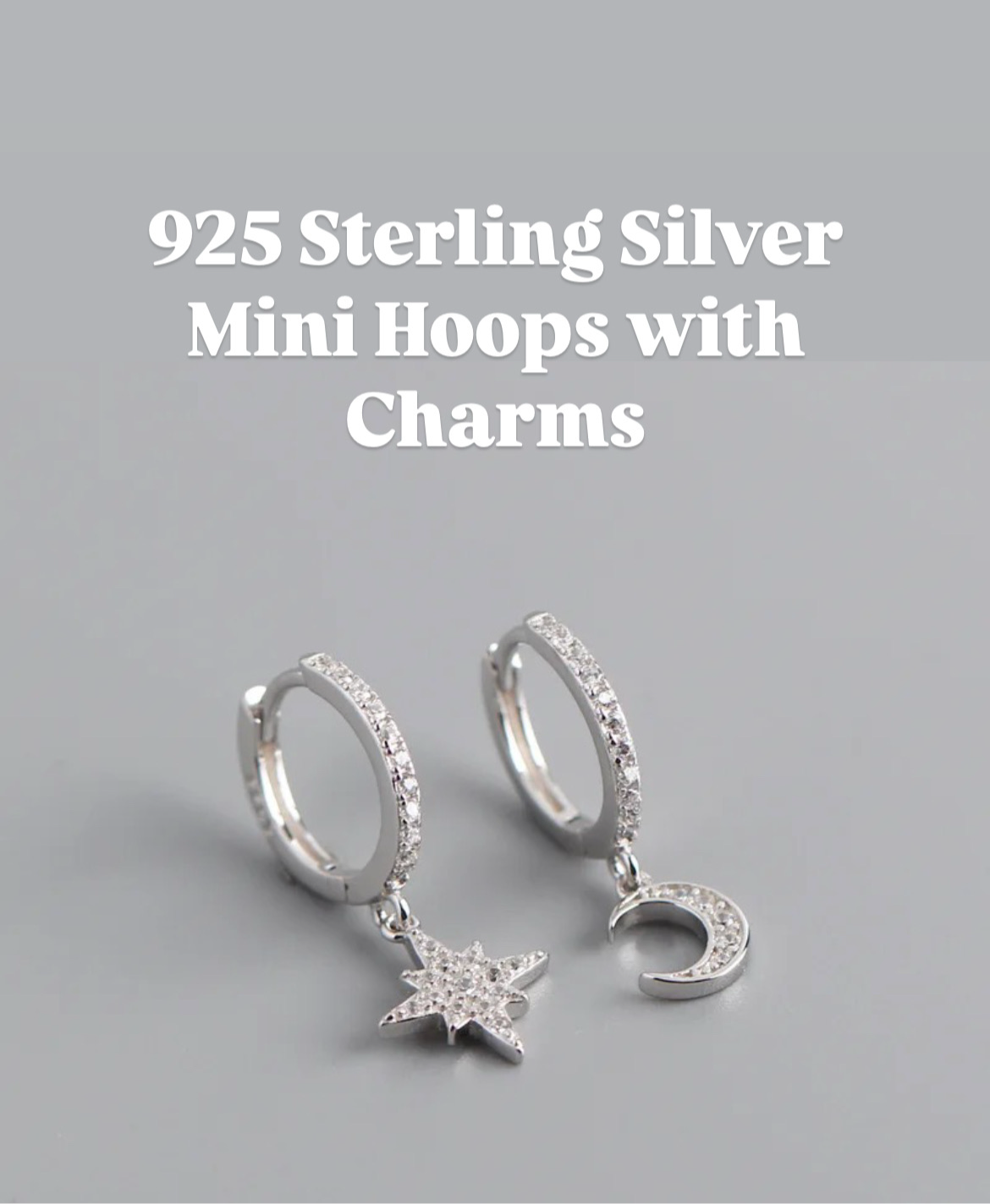 Moon & Stars Mini Hoops