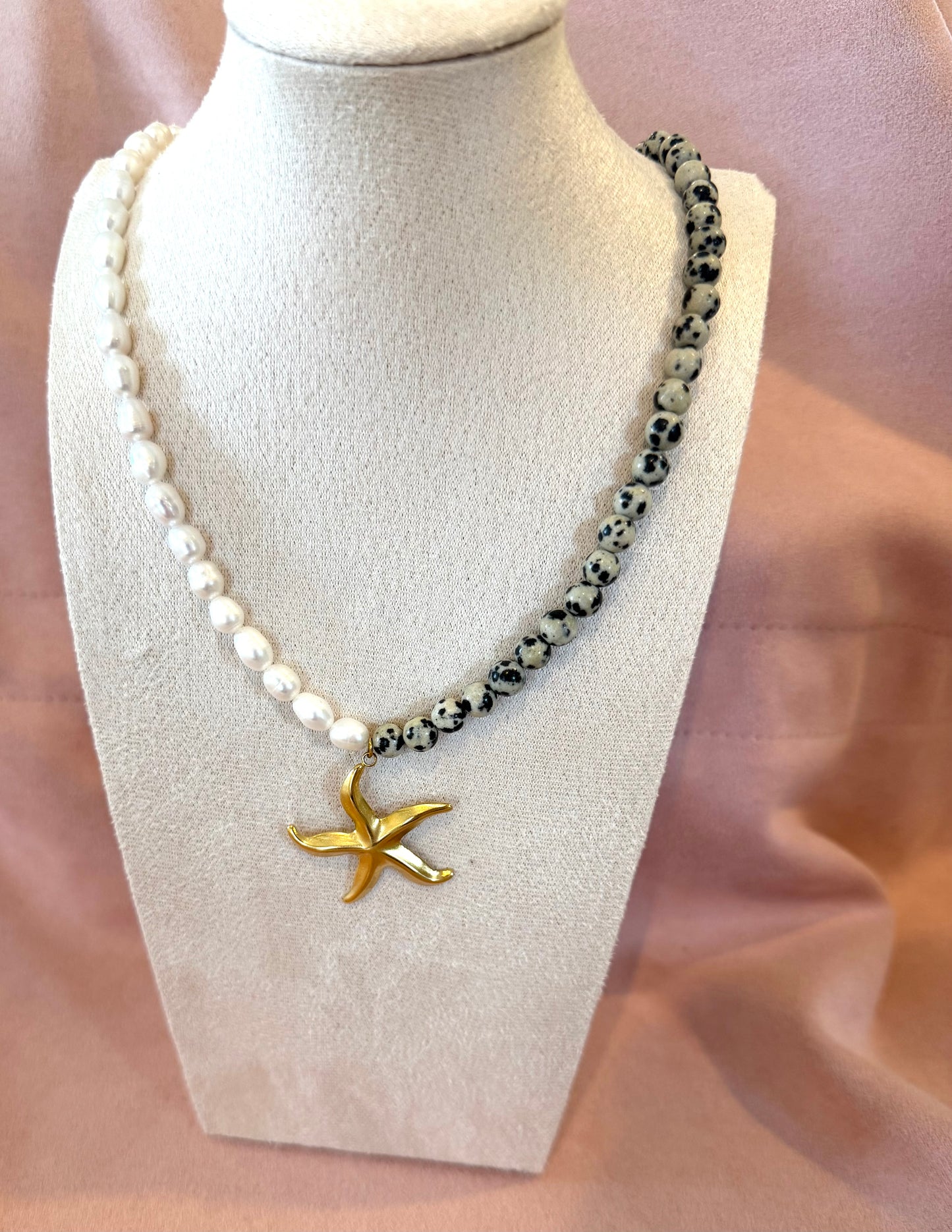 Star Fish ~ Pearl & Stone Necklace