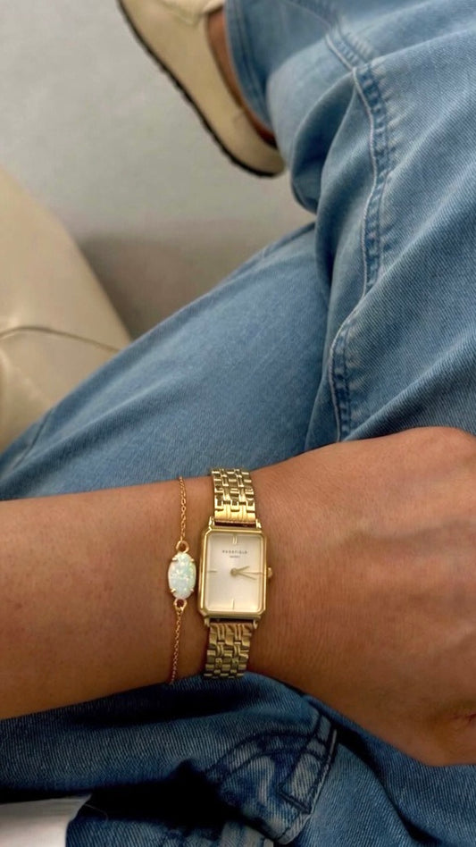 Opal on Gold Tennis Bracelet