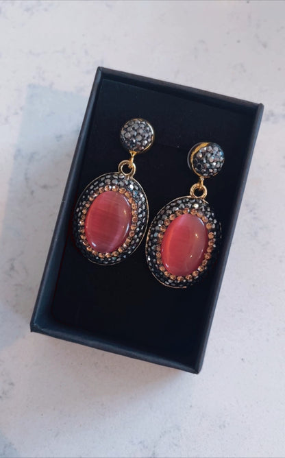 Rose Wine Earrings