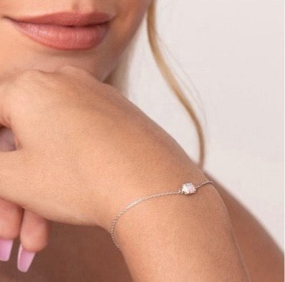 Opal Tennis Bracelet in Silver