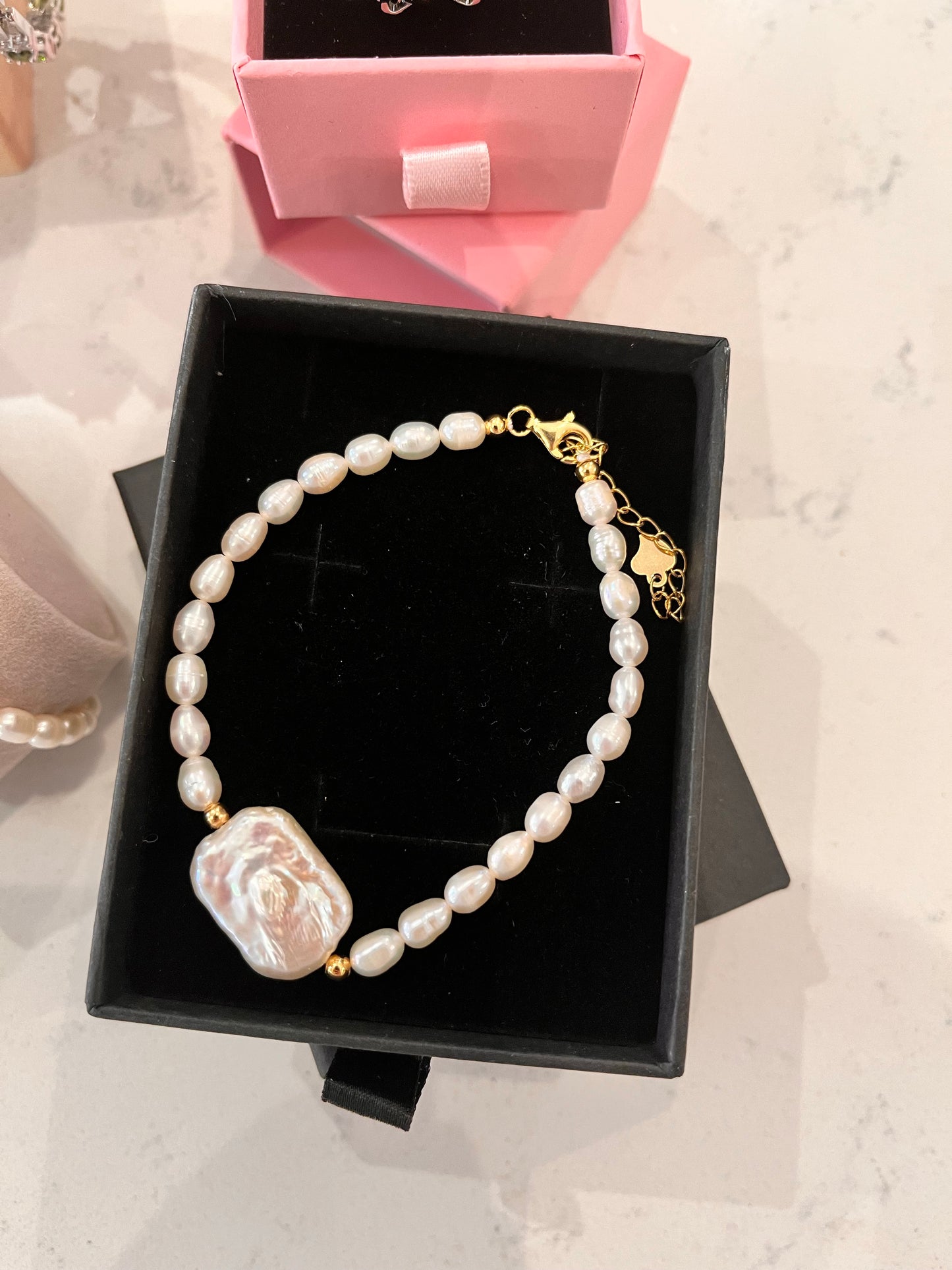 Double Pearl Bracelet and Necklace Set
