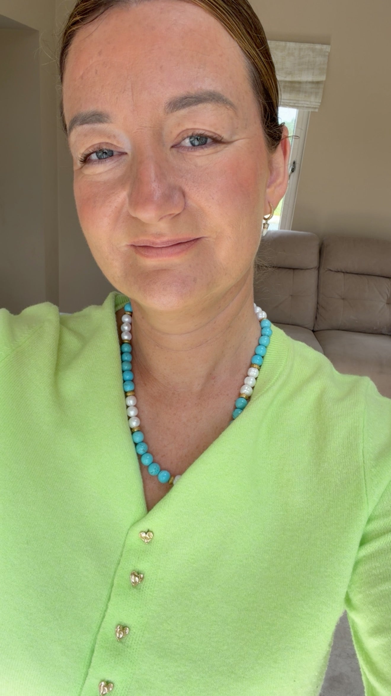 Turquoise & Pearl Chunky Necklace