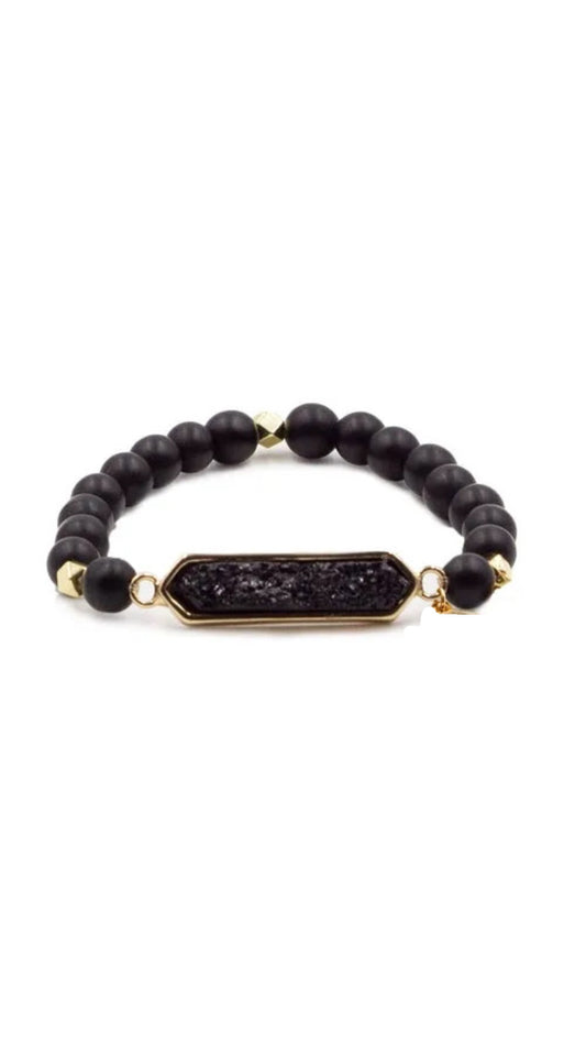 Lava Stone & Druzy bracelet