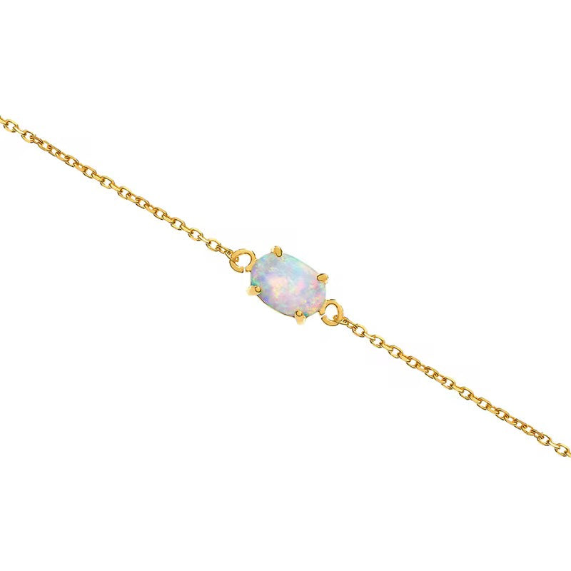 Opal on Gold Tennis Bracelet
