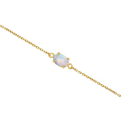 Opal on Gold Tennis Bracelet