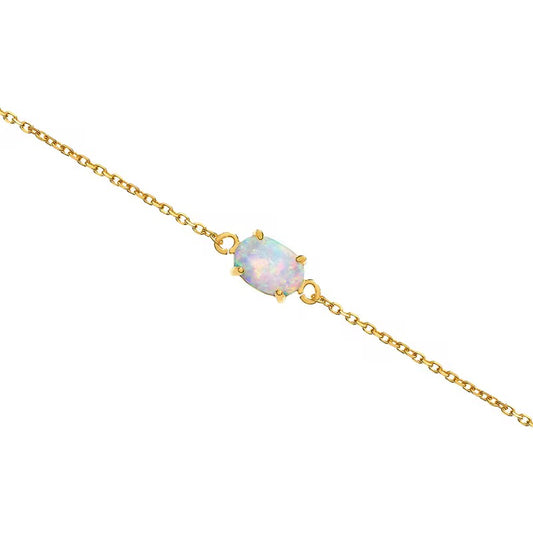 Opal on Gold Tennis Bracelet