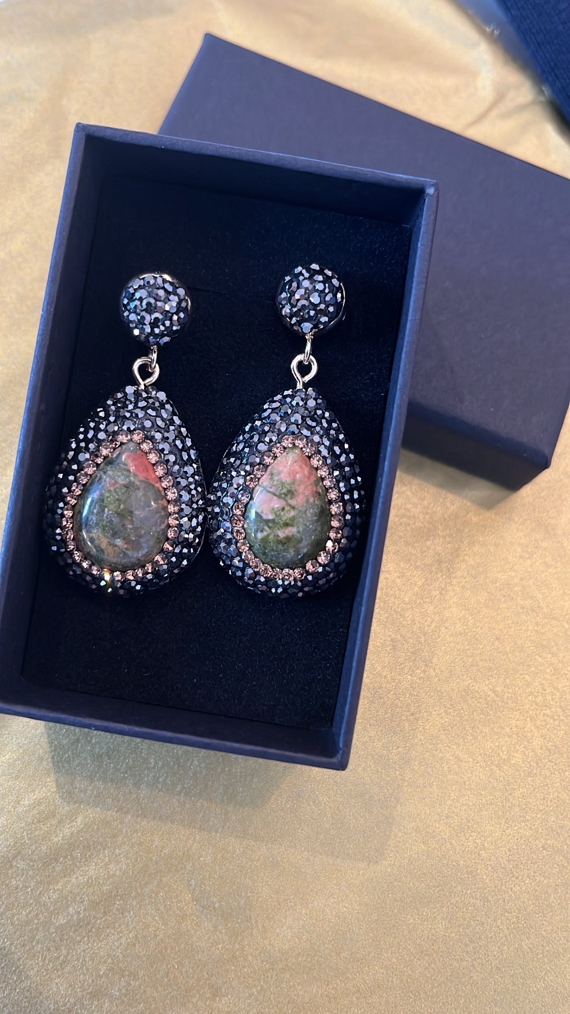 Unakite Crystal Earrings