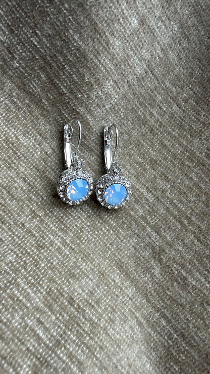 Silver Blue Crystalite Earrings