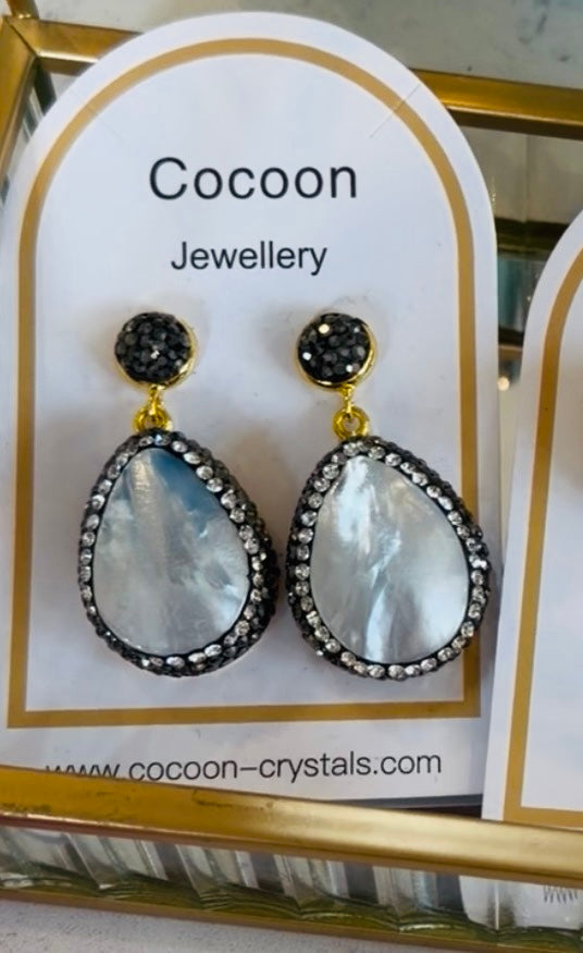 Silver Shell Drop Earrings