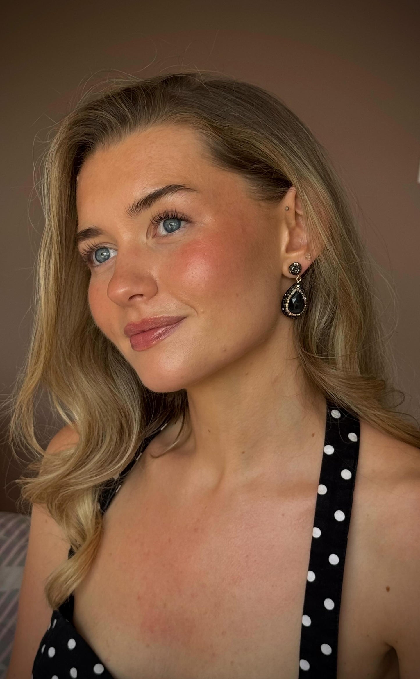 Black Onyx Crystal Drop Earrings
