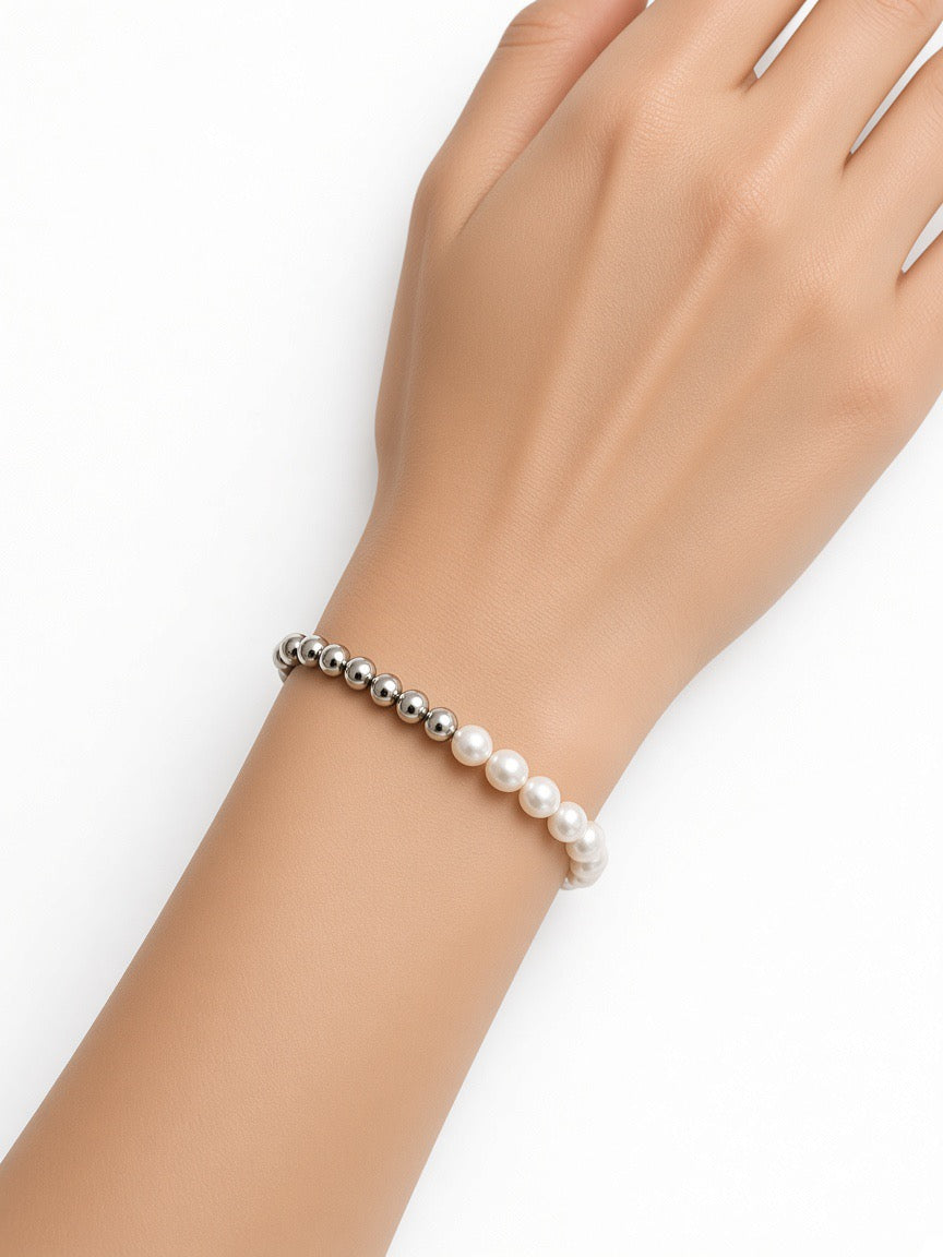 Silver & Pearl Bracelet