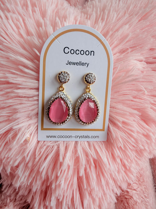 Light Pink Rose Earrings