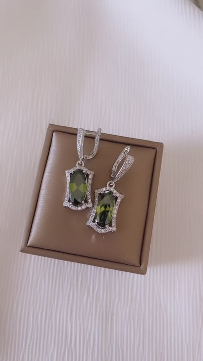 Peridot Crystal Earrings