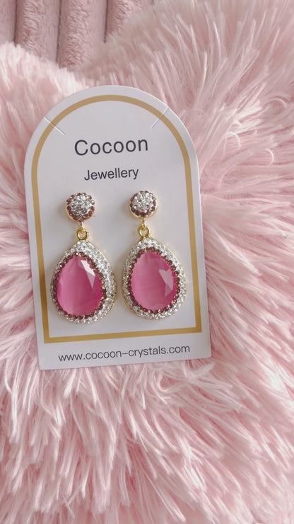 Light Pink Rose Earrings