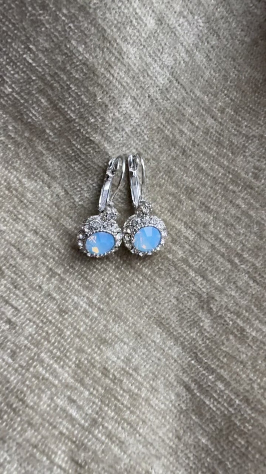 Silver Blue Crystalite Earrings