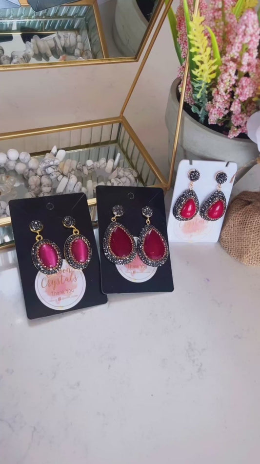 Rose Wine Earrings