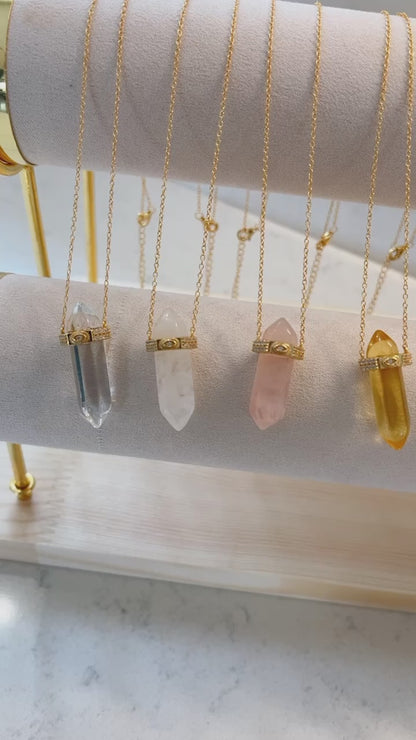 Natural Crystal Necklaces with Healing point