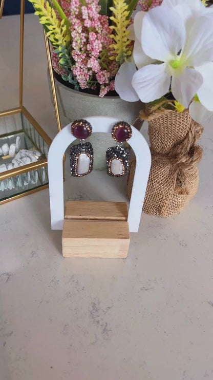 Burgundy Gemstone & Pearl