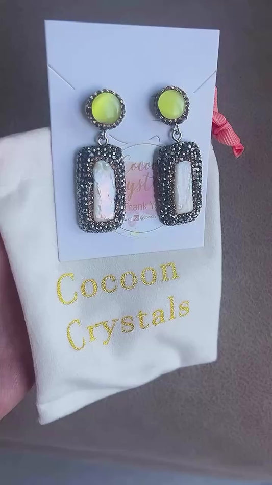 Lemon Drop Gemstone & Pearl Earrings