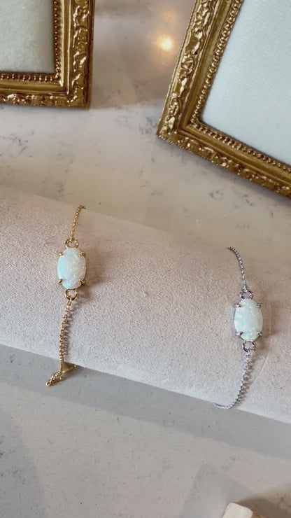 Opal Tennis Bracelet in Silver