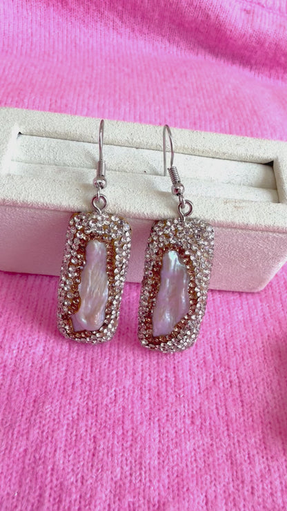 Baroque Pearl & Crystals on Hooks